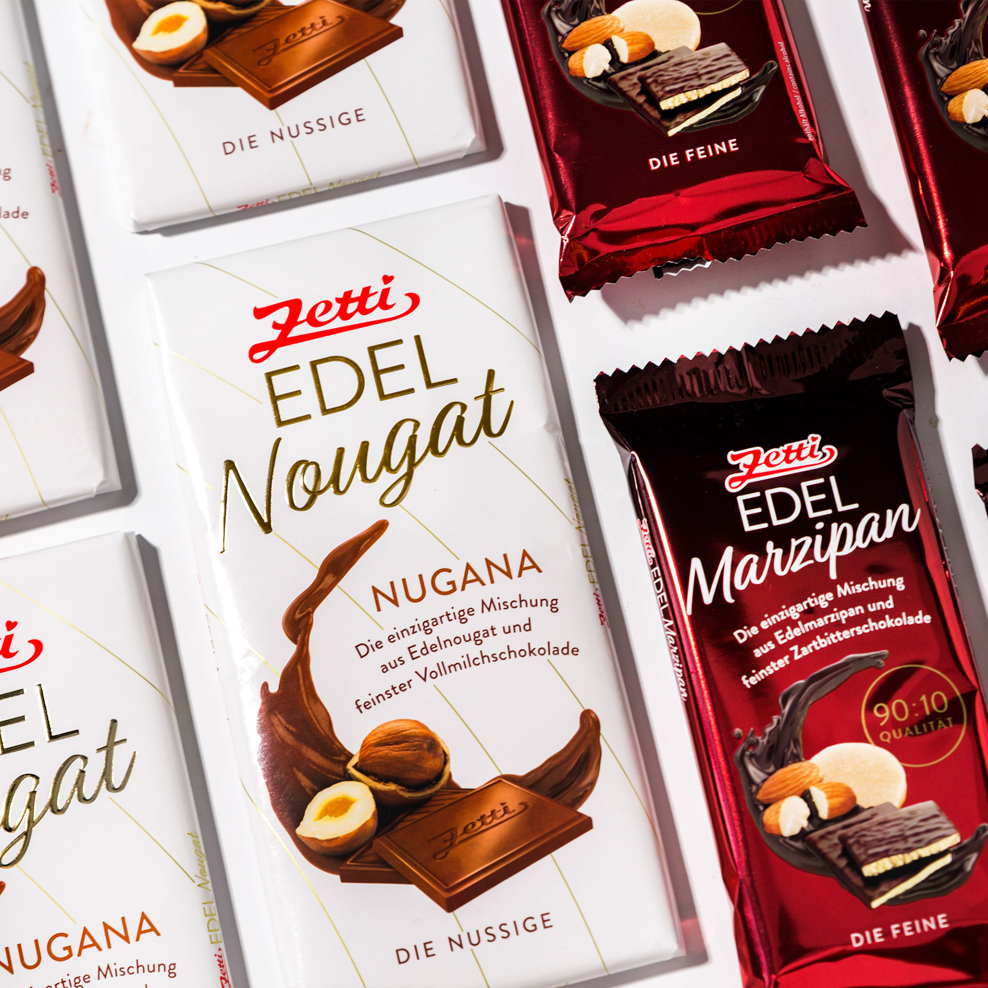 Edel Nougat und Marzipan Tafeln