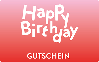 Roter Gutschein "Happy Birthday"